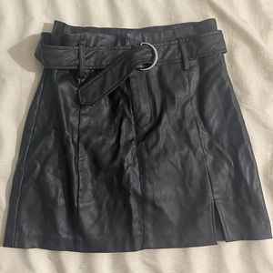 Leather black skirt